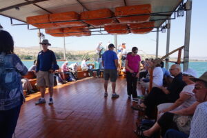 Saying on the Sea of Galilee allows for a perspective of the typography of the land that really has not changed from what Jesus saw on the boat with the disciples. The cruise is a great way to get your bearings on what you've seen during your drive around the Sea and sit and talk with other tourists.